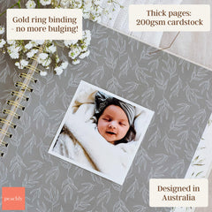 Peachly memory book olive linen texture captures durable material quality