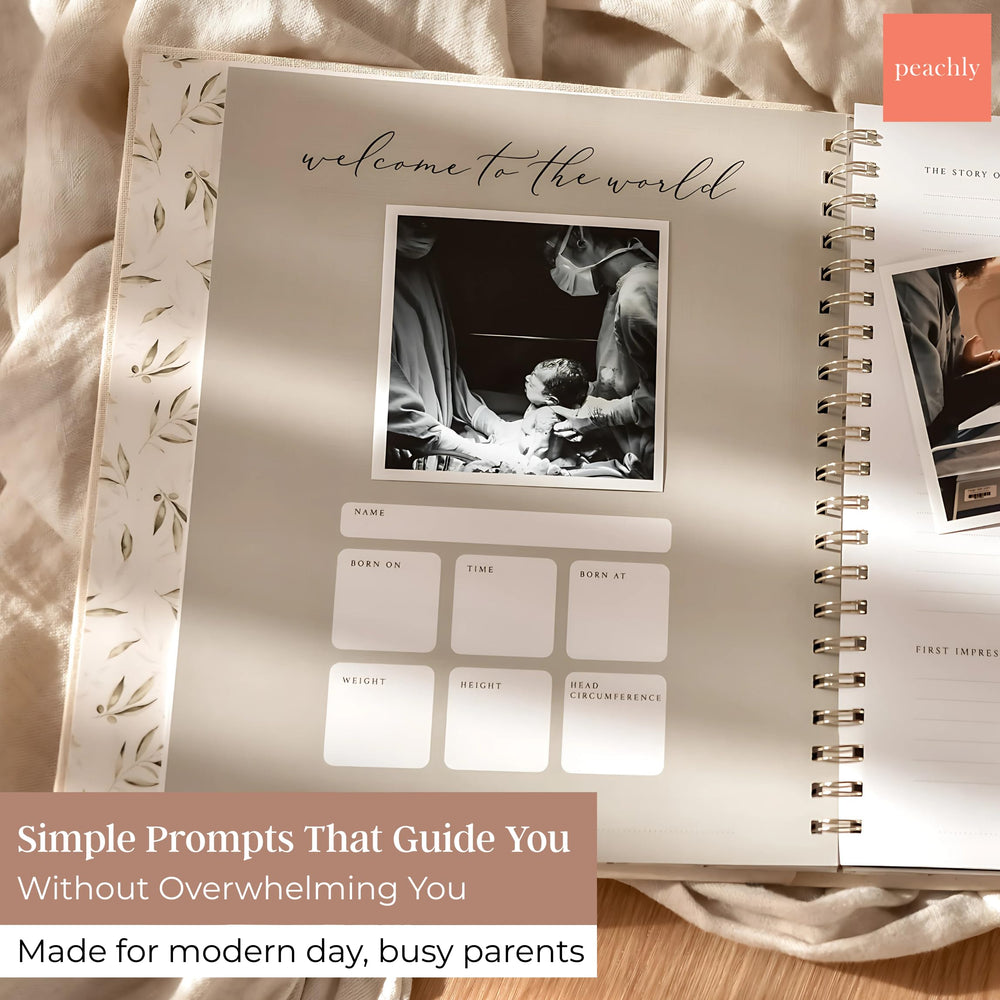 Peachly baby memory book packaging points to thoughtful presentation