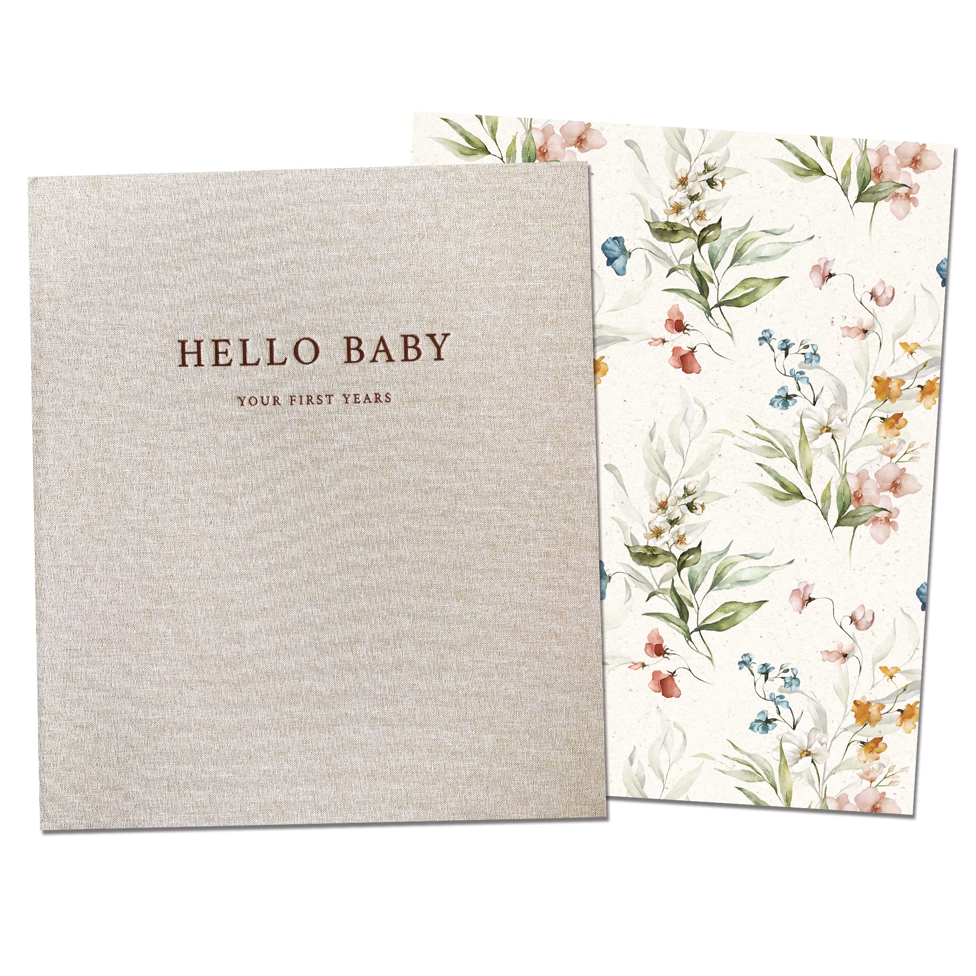 Peachly Fleur baby book cover linen shows premium craftsmanship for lasting memories