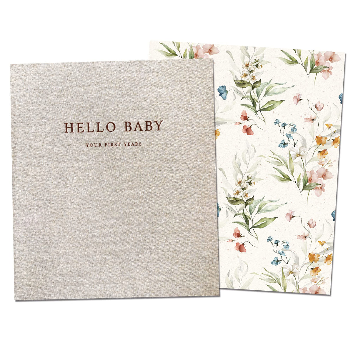 Peachly Fleur baby book cover linen shows premium craftsmanship for lasting memories