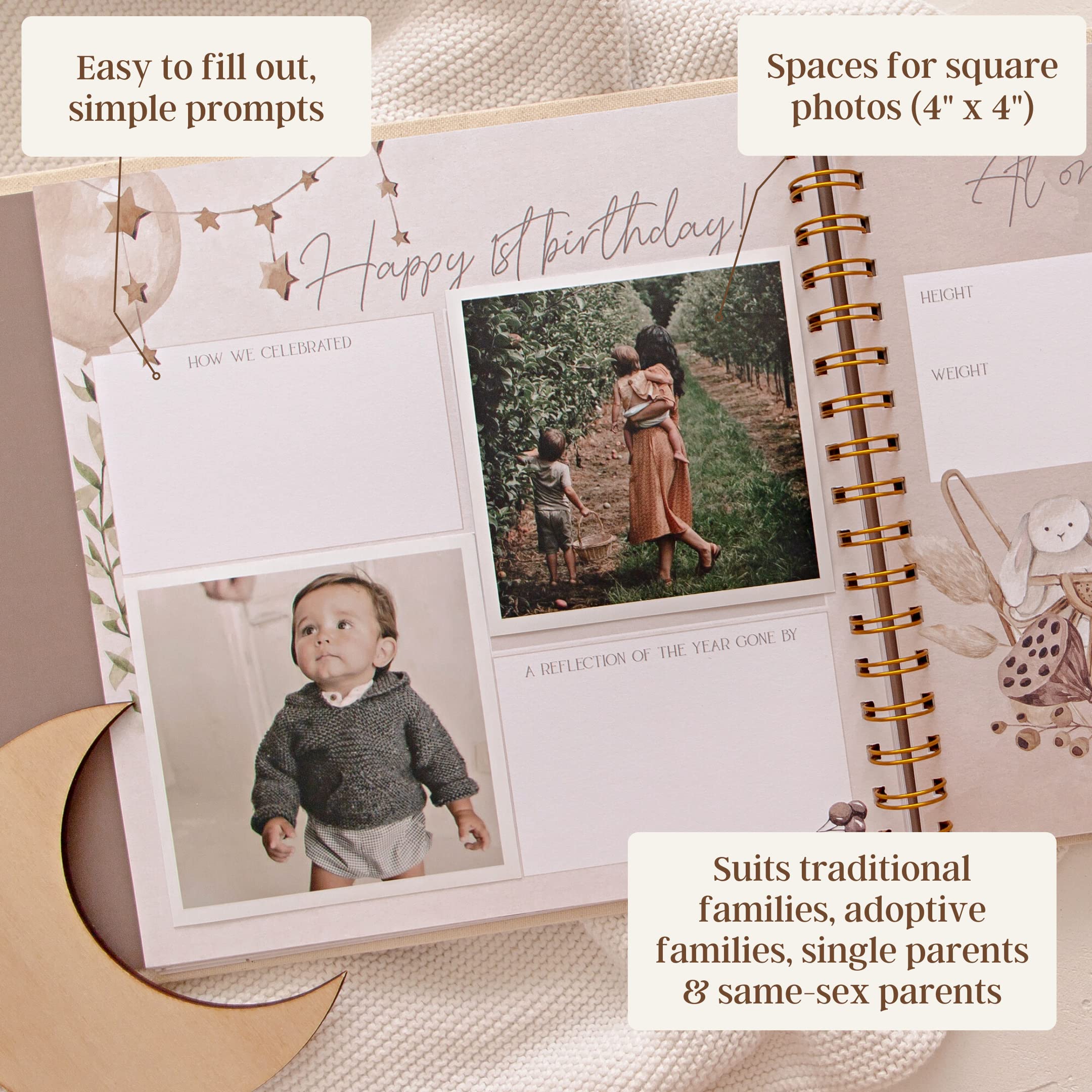 Peachly Haven acid-free pages ensure long-lasting milestones