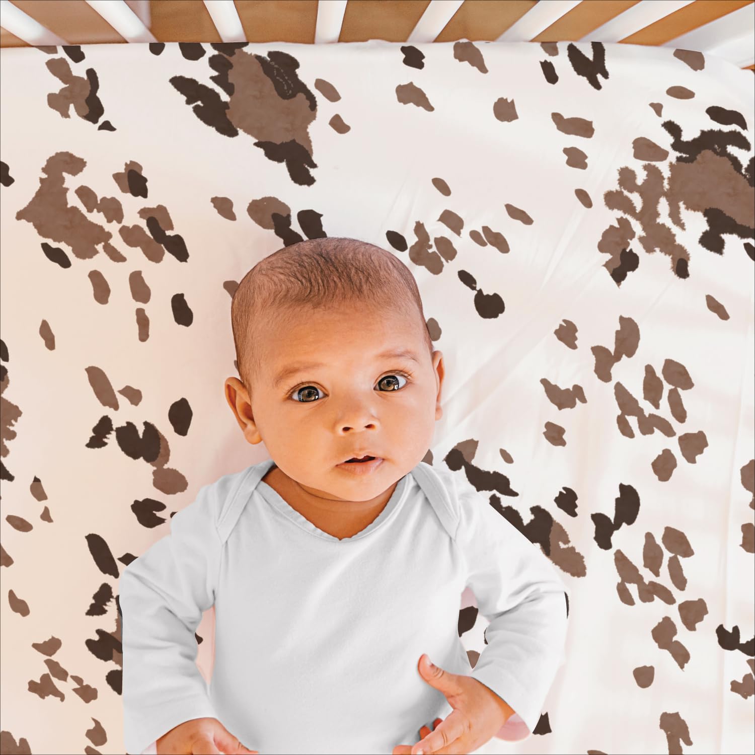 The Peanutshell bed skirt close-up adds a tidy, finished nursery decor
