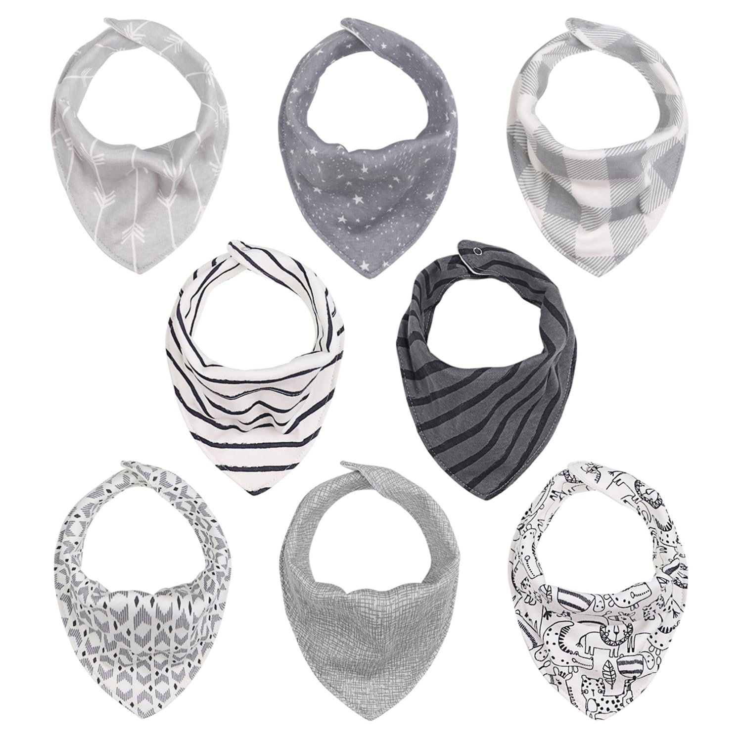 The Peanutshell 8-pack bib designs add style and practicality for messy mealtimes.