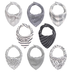 The Peanutshell 8-pack bib designs add style and practicality for messy mealtimes.