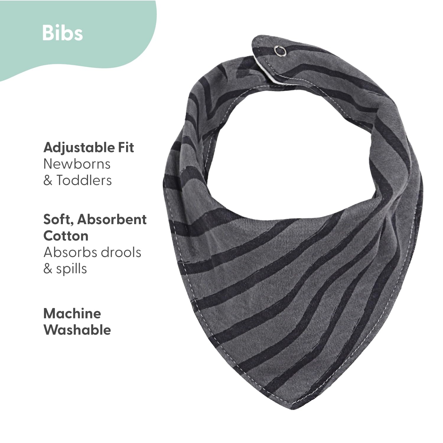 The Peanutshell terry bibs feel soft and absorbent against baby skin.