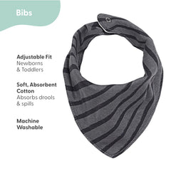 The Peanutshell terry bibs feel soft and absorbent against baby skin.