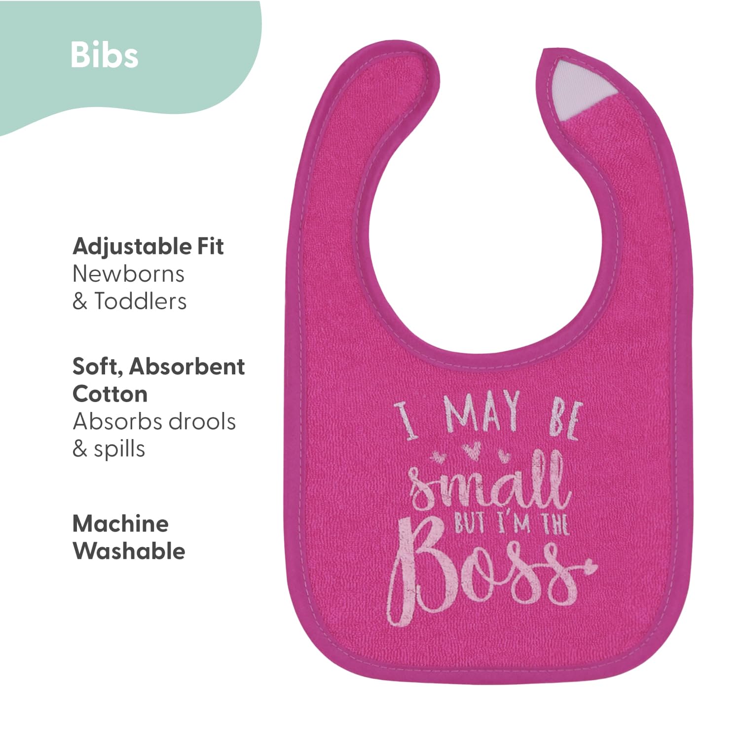 The Peanutshell baby girl graphic sayings bibs add cute style during feeds