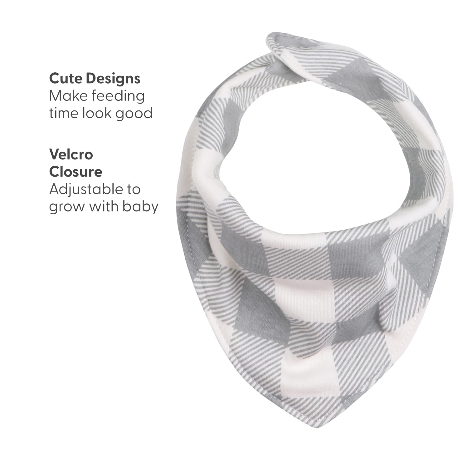 The adjustable bibs fit newborns to toddlers, growing with your little one.