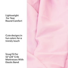 The Peanutshell butterfly sheets 52x28 snug-fit image shows secure fit on standard crib mattresses.