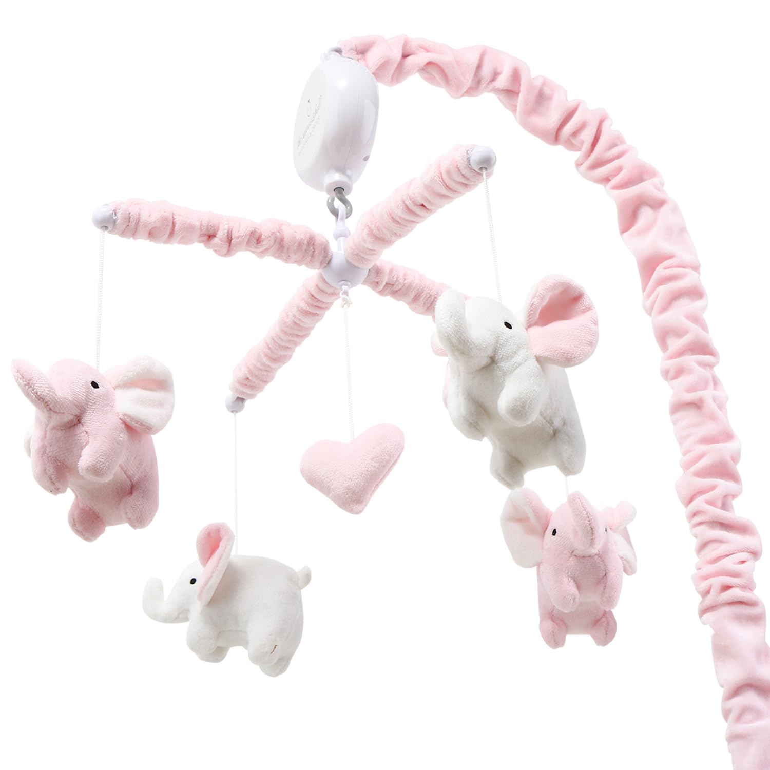 The Peanutshell crib mobile detachable arm enables easy relocation and storage