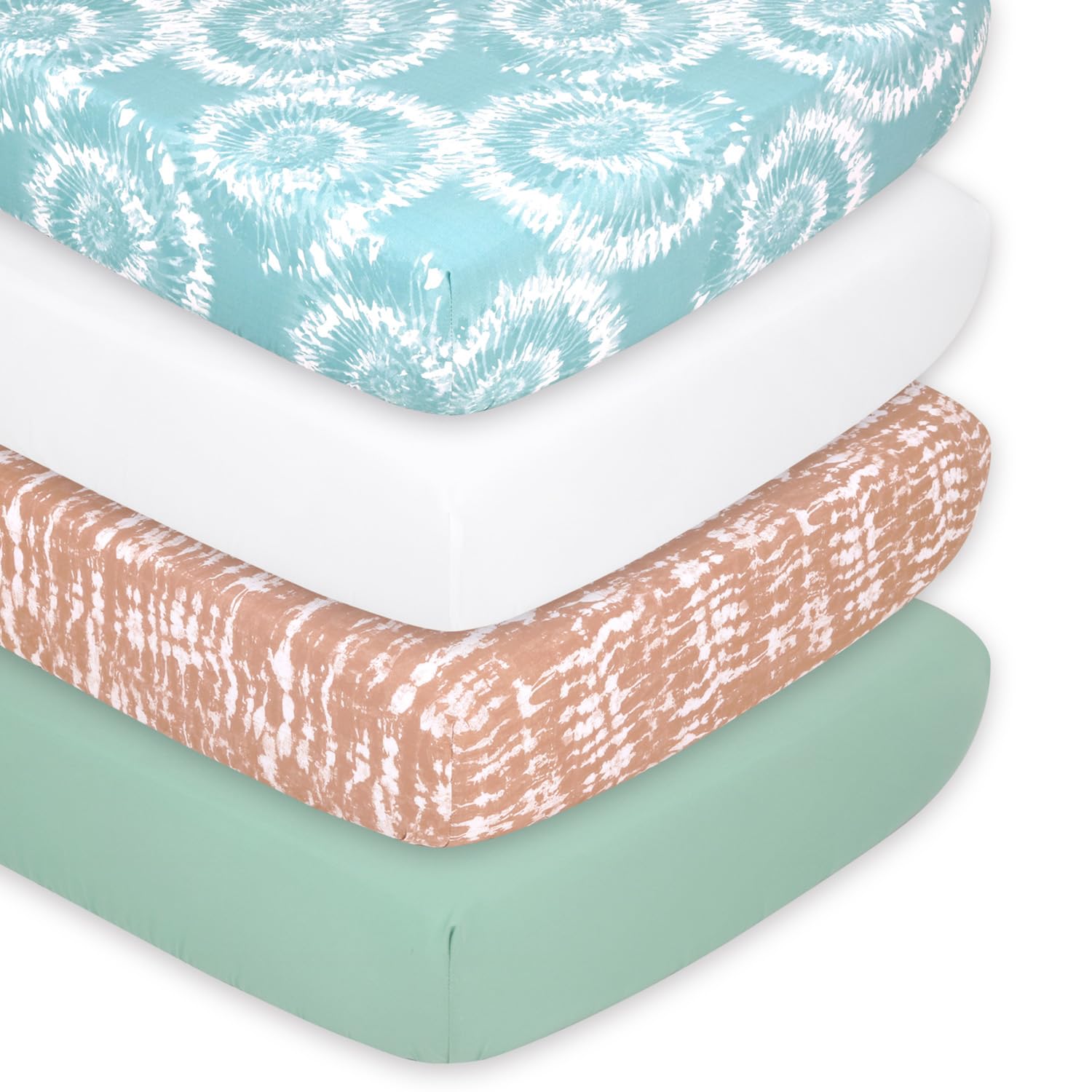 The Peanutshell crib sheets 4-pack white: soft, breathable comfort for nursery sleep.