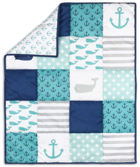 The Peanutshell dust ruffle crib skirt enhances coordinating nursery decor.