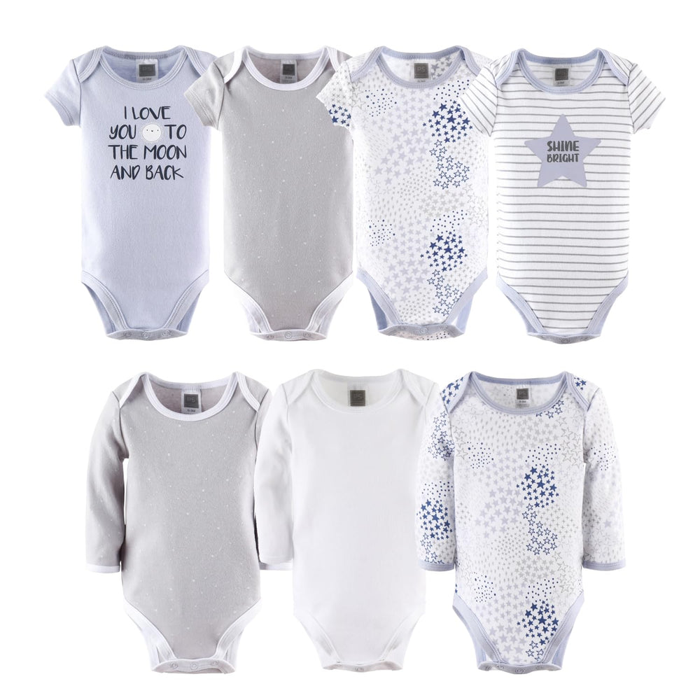 The Peanutshell layette gift set onesies, showcasing soft fabrics for comfortable everyday use.