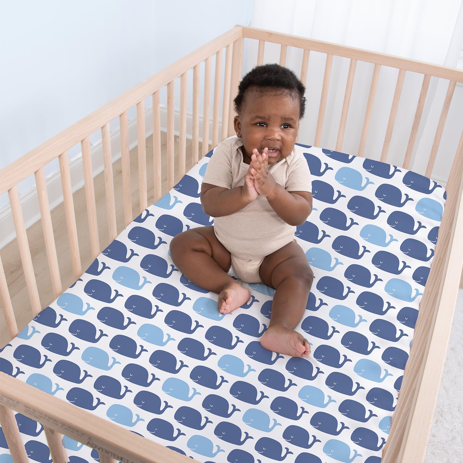 The Peanutshell machine-washable crib sheets stay soft after many cycles.