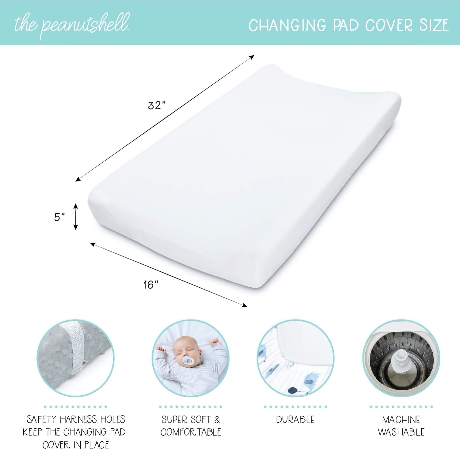 The Peanutshell minky cover is machine washable for simple cleanups.