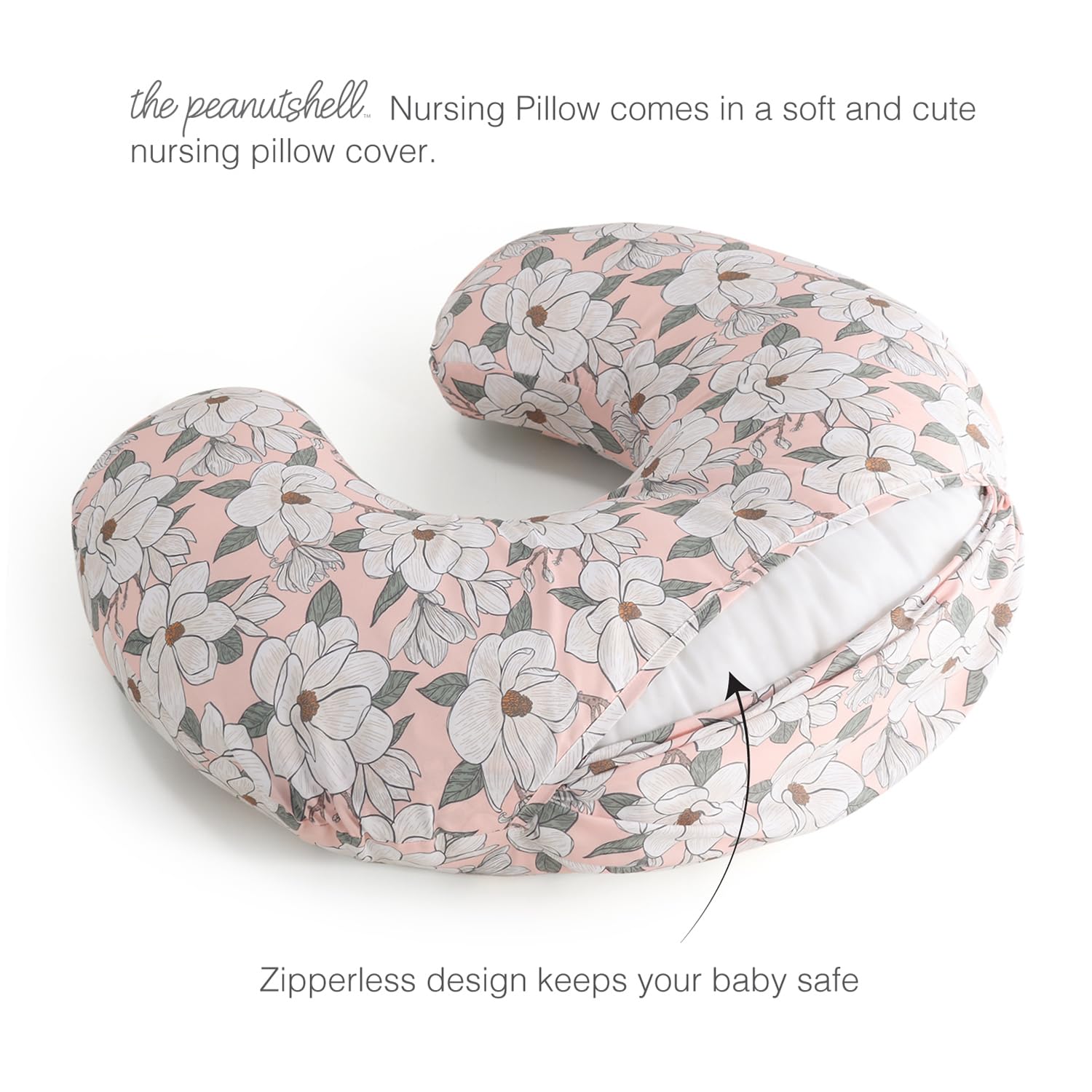The Peanutshell nursing pillow cover with removable cover for easy washing.