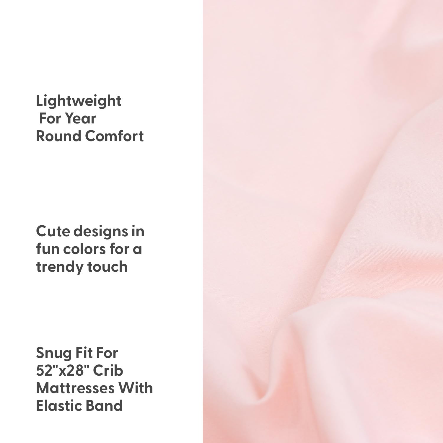 The Peanutshell snug-fit crib mattress 52x28 ensures secure fit.