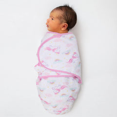 The Peanutshell unicorn print swaddle adds playful calm to nightly routines