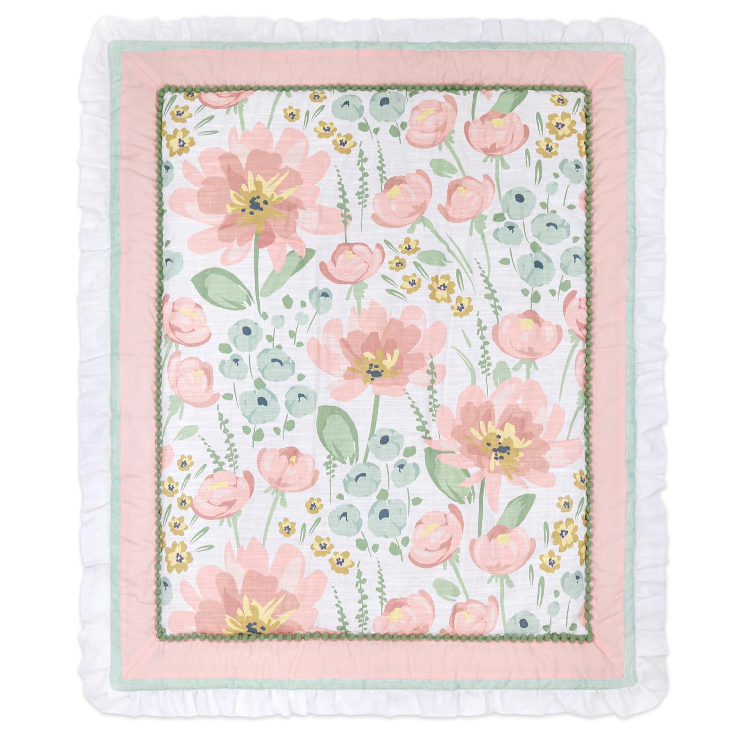 The Peanutshell Wildflower organic cotton fabric closeup highlights natural, gentle materials.