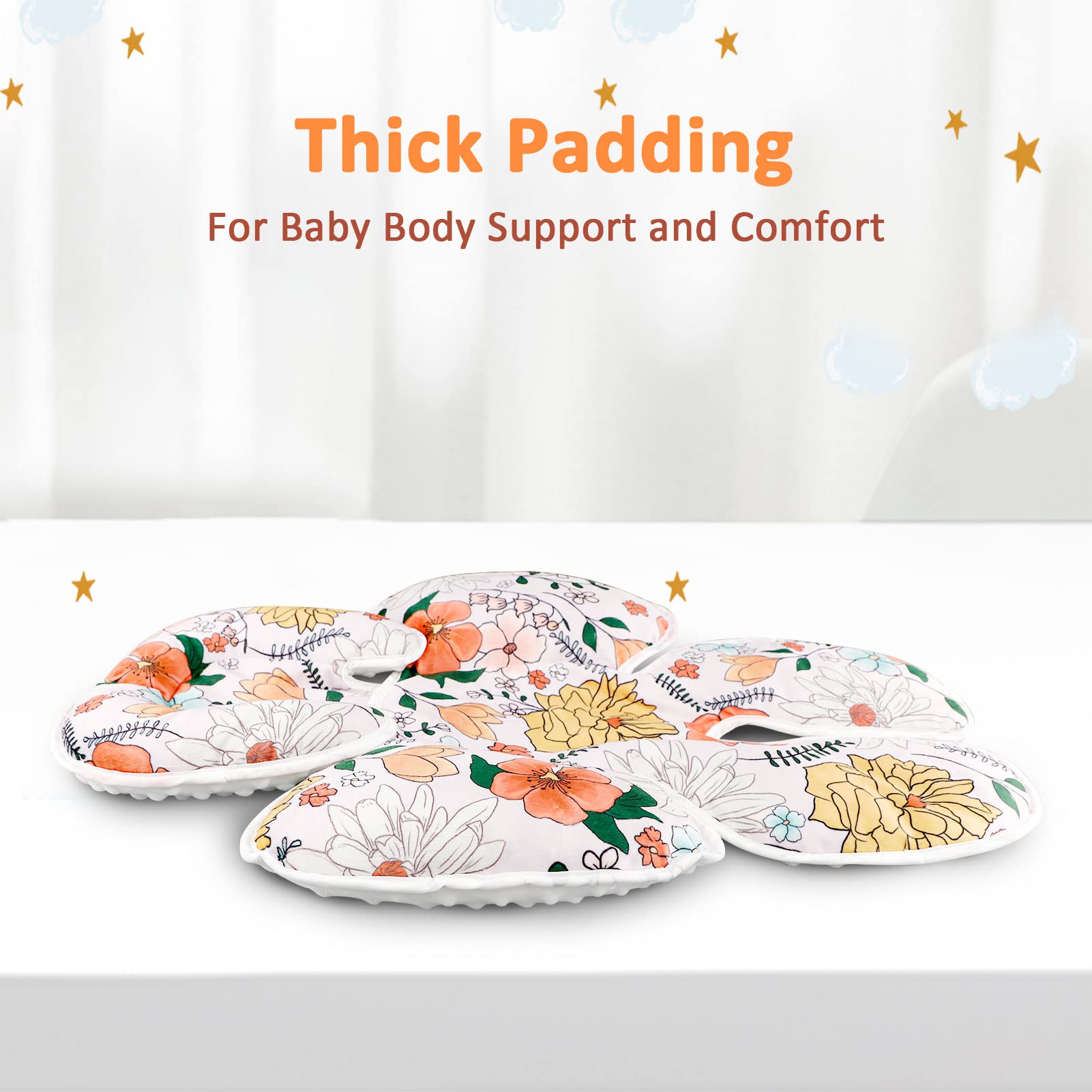 Pea Pod 2in1 cushion attaches securely for flexible head and body support.