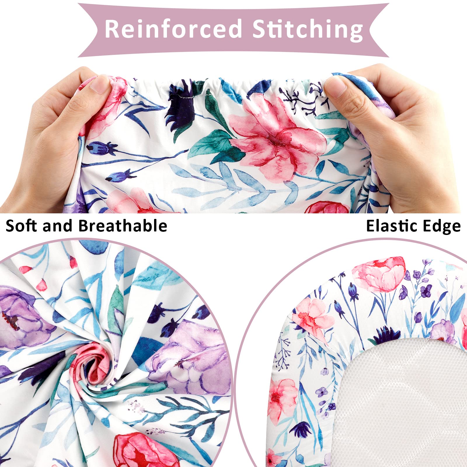 Pea Pod bassinet sheet secure-fit design on varied bassinet shapes