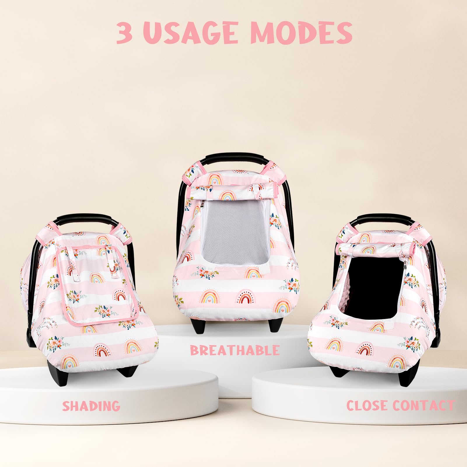Pea Pod floral pattern print adds modern style to car seat and nursery.