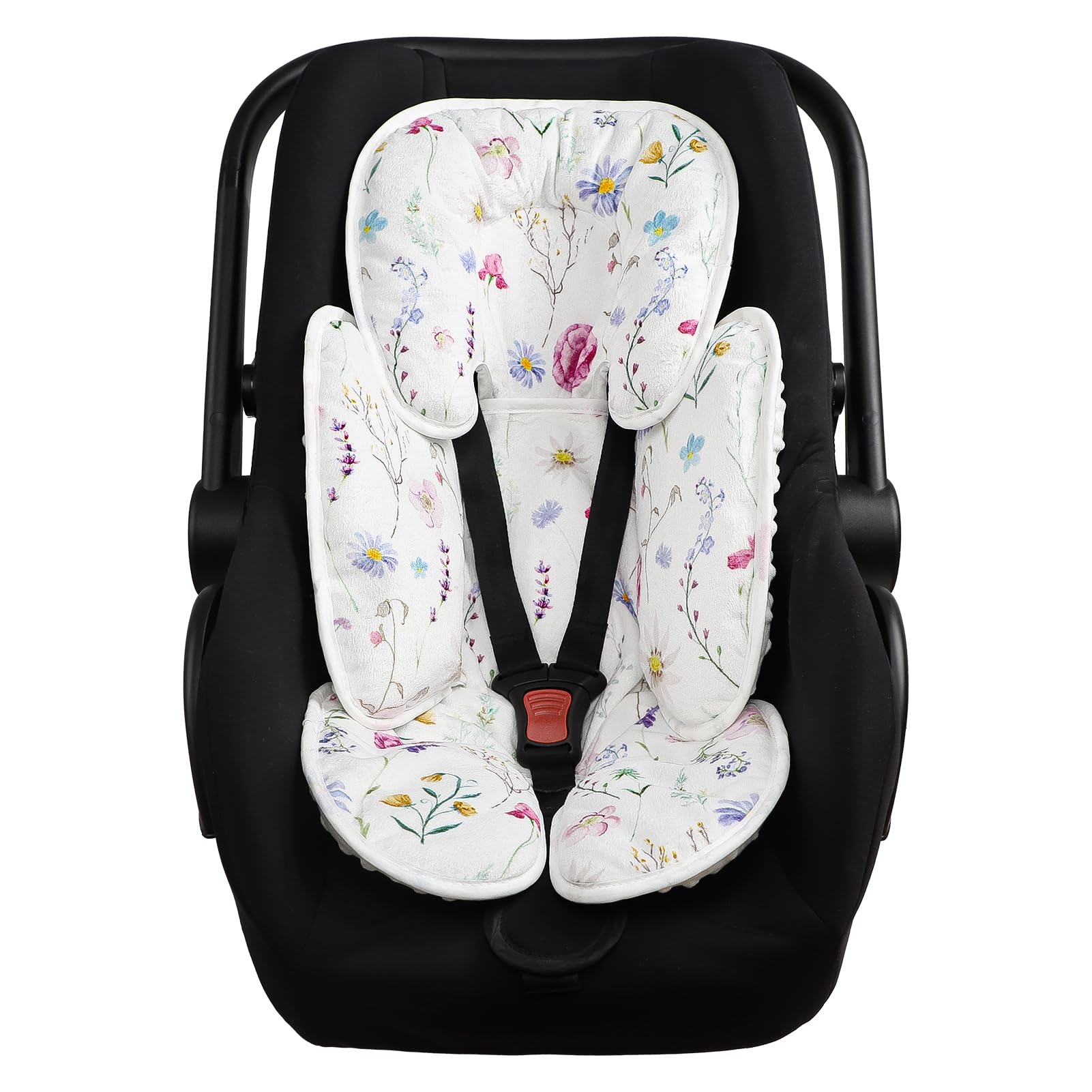 Pea Pod infant car seat pad Wildflower headrest for added newborn comfort