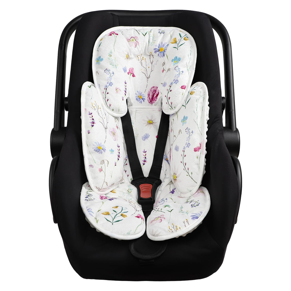 Pea Pod infant car seat pad Wildflower headrest for added newborn comfort