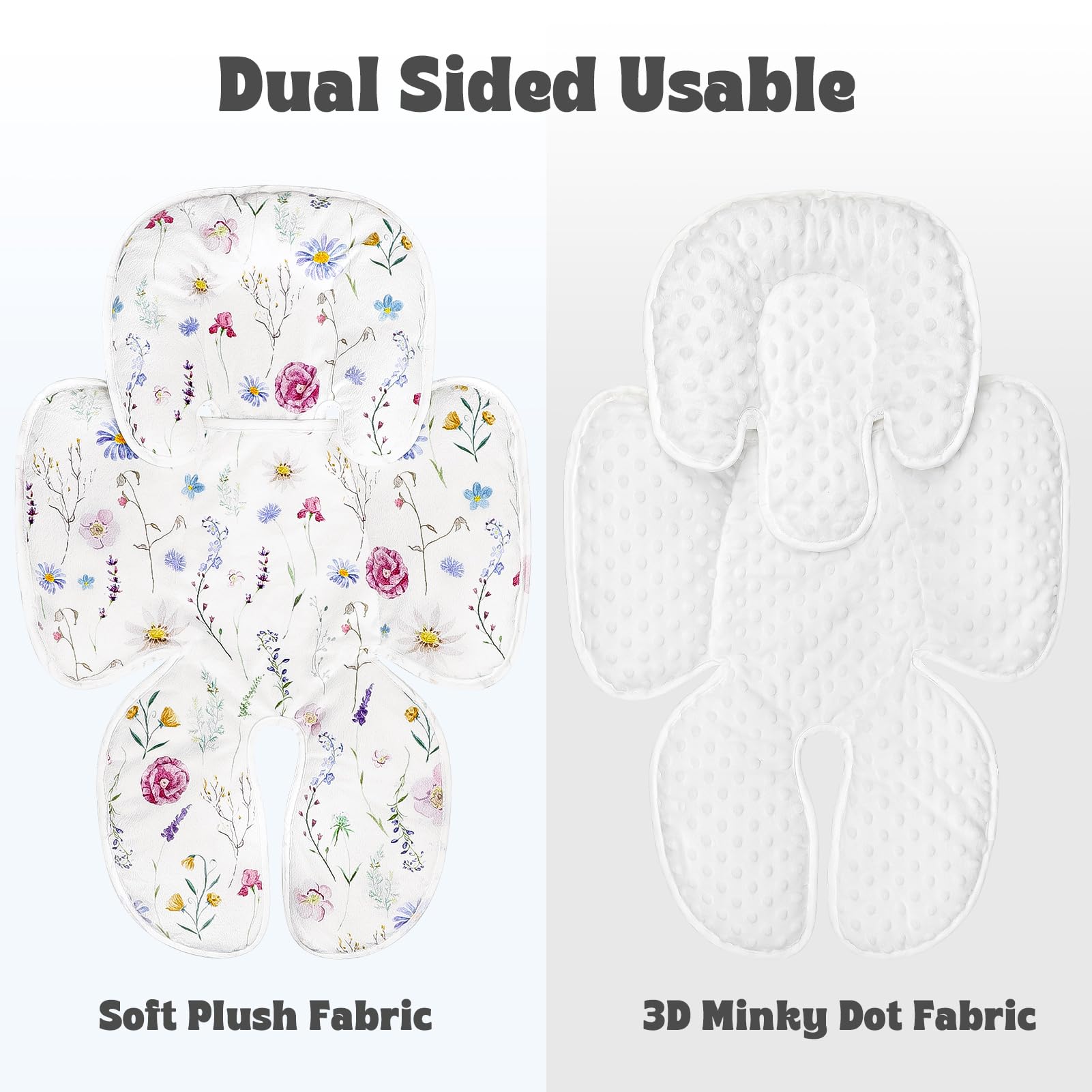 Pea Pod Wildflower in car seat demonstrates full body support for growing babies