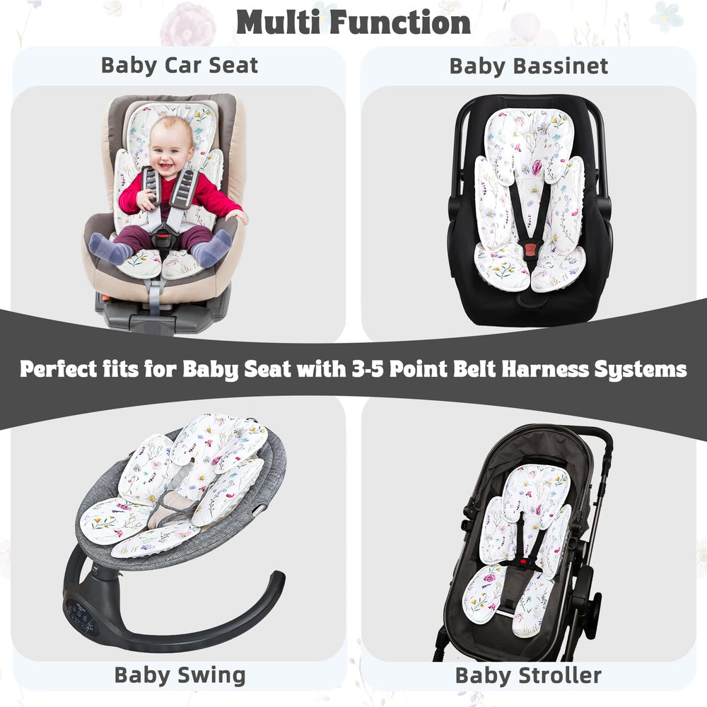 Pea Pod Wildflower in stroller use offering cushioned travel comfort