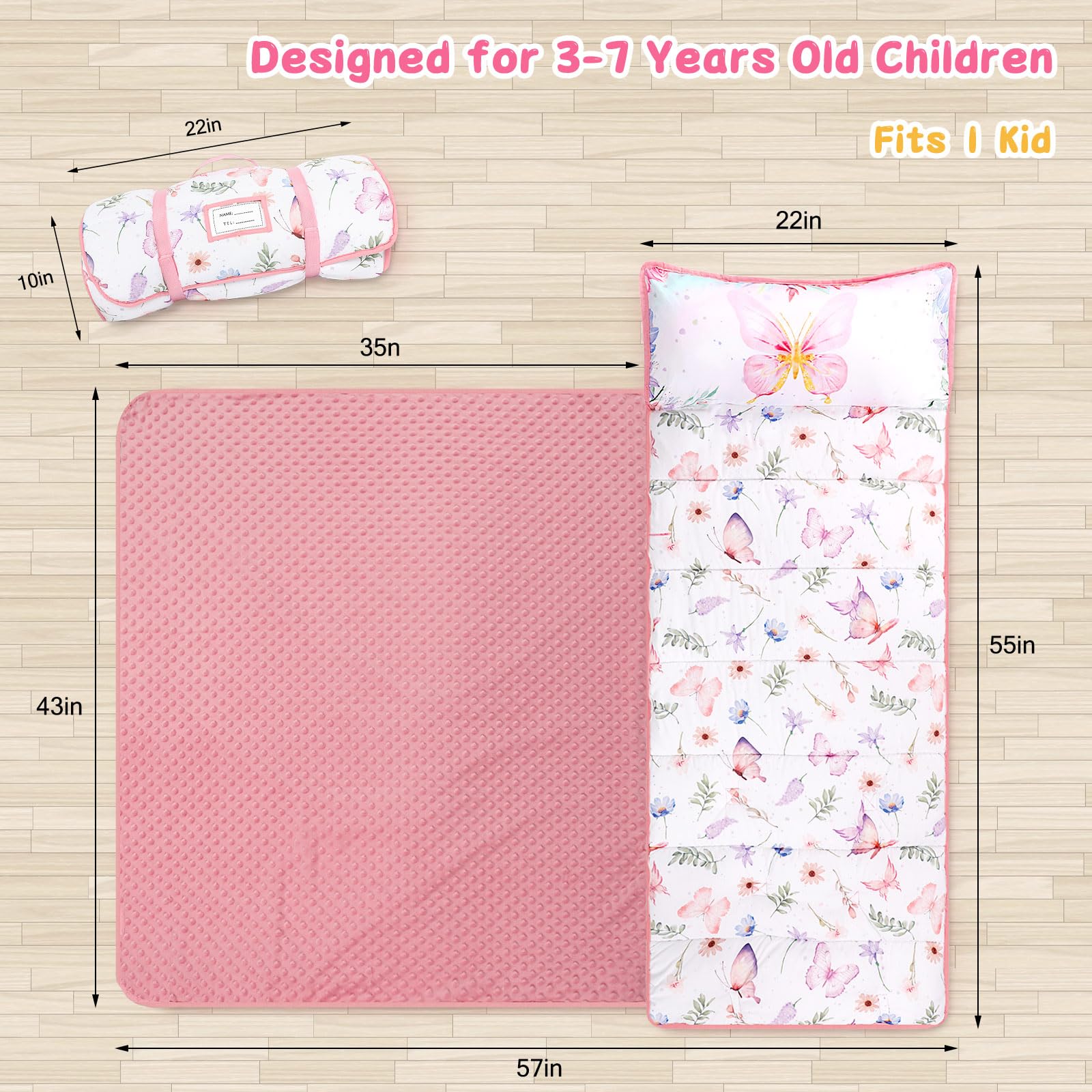 Pea Pod nap mat with pillow delivers cozy naptime comfort.