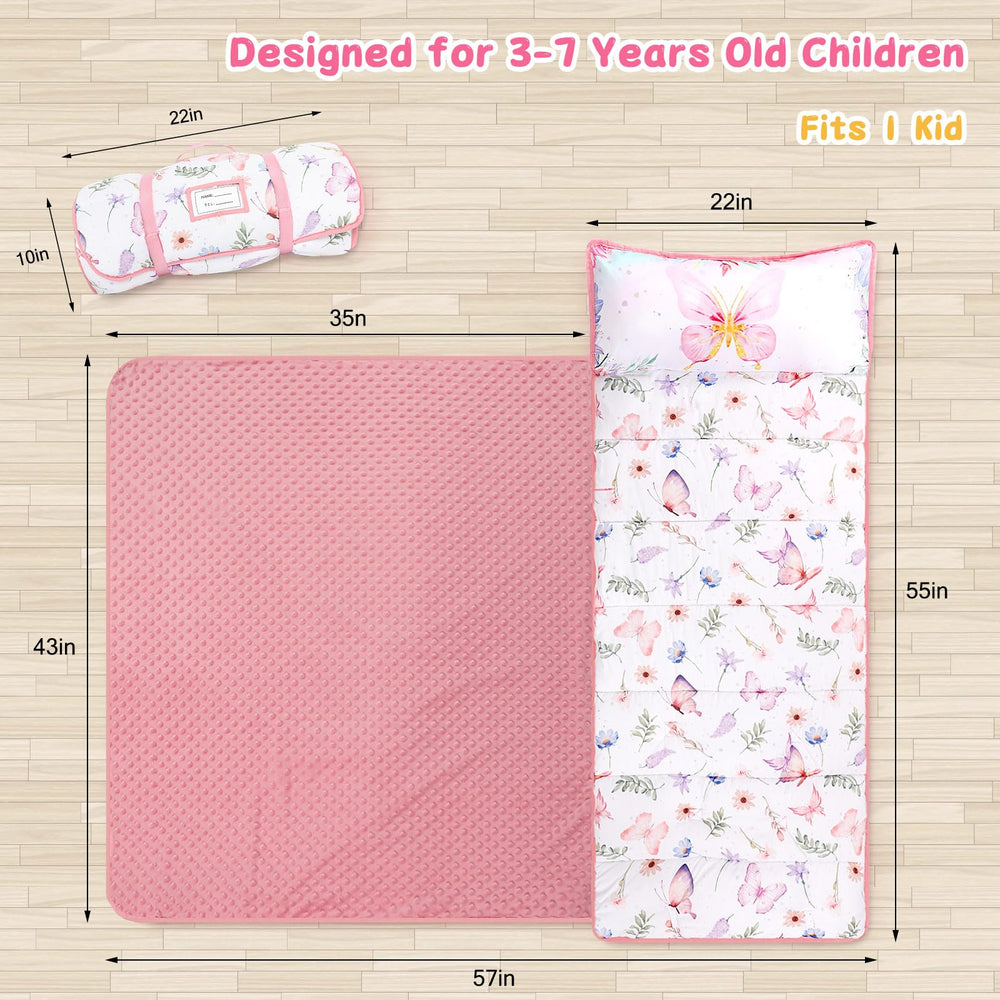 Pea Pod nap mat with pillow delivers cozy naptime comfort.