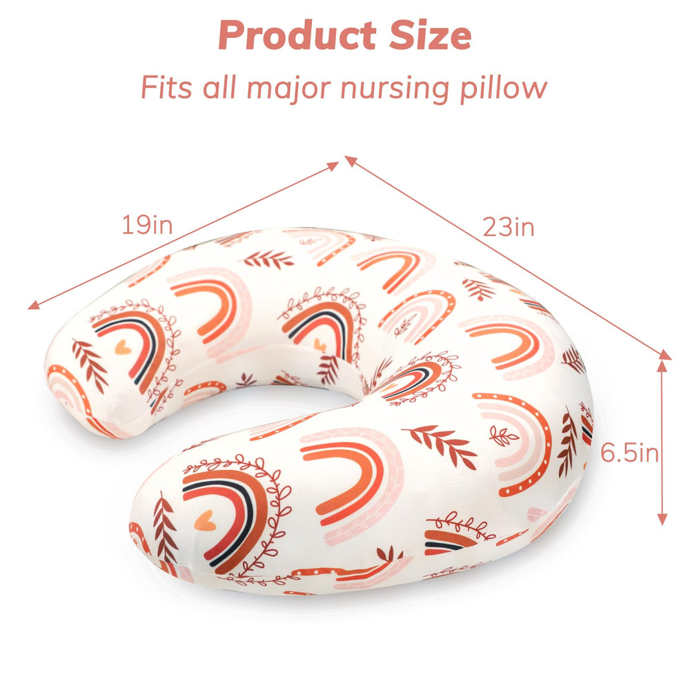Pea Pod nursing pillow cover boho-rainbow design adds stylish nursery decor