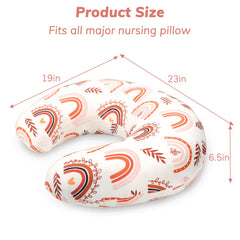 Pea Pod nursing pillow cover boho-rainbow design adds stylish nursery decor
