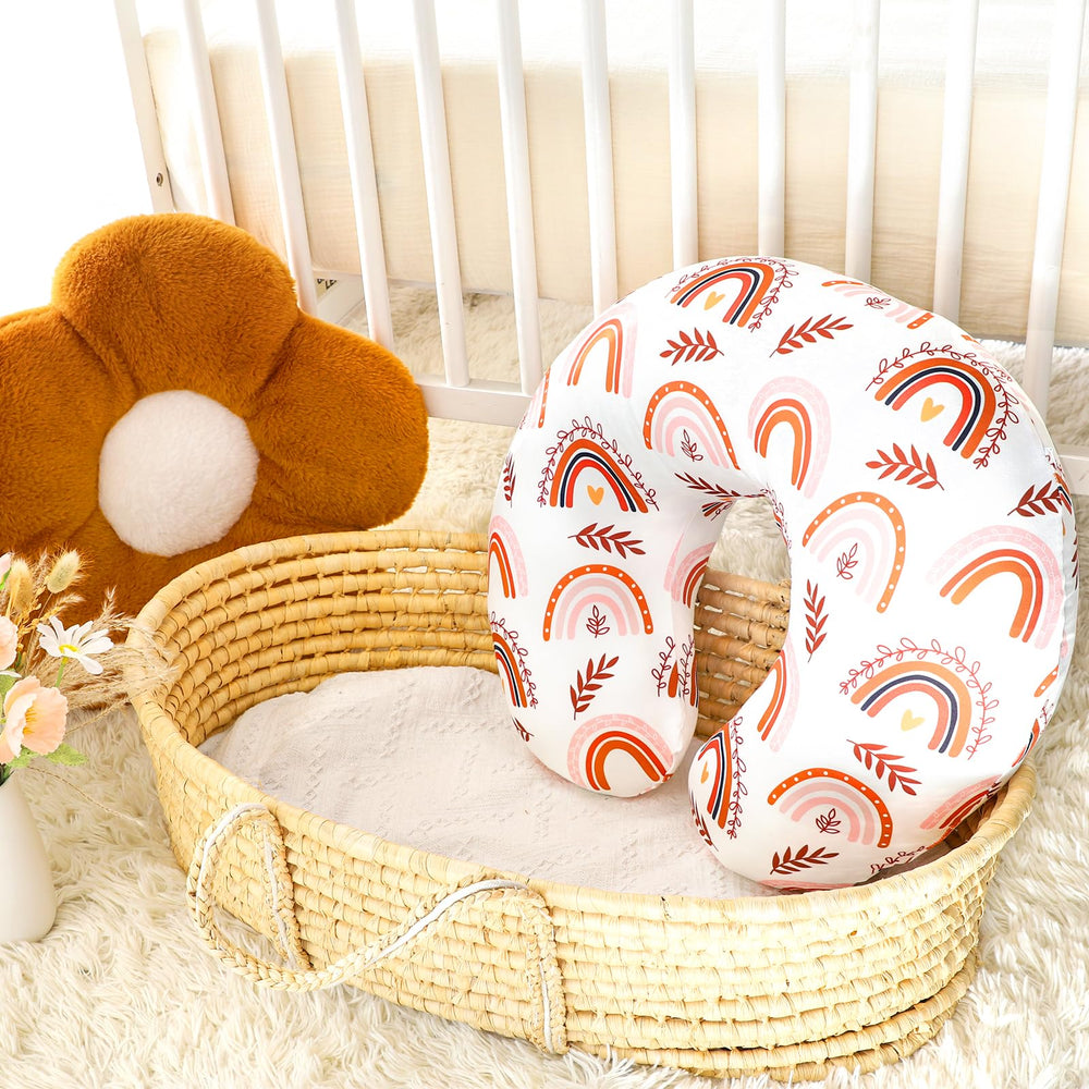 Pea Pod nursing pillow cover nursery-decor highlights boho rainbow styling