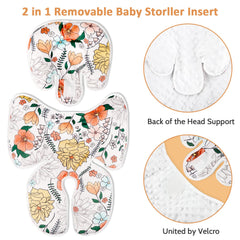 Pea Pod Retro Floral full-body pad keeps newborn comfortable on the go.