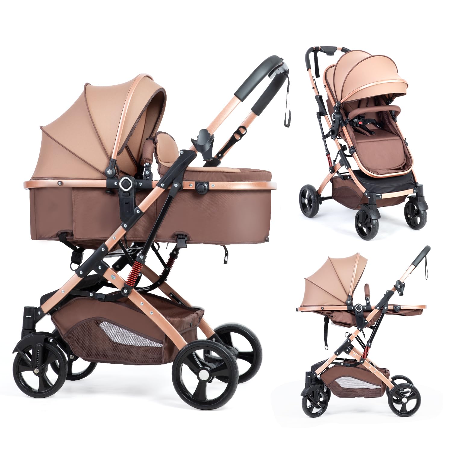 PEARLOVE baby stroller with newborn foldable design for easy travel.