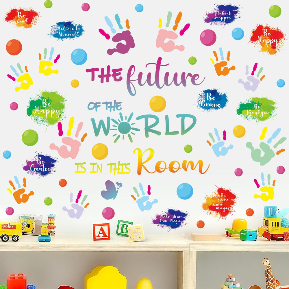 Pedel handprint wall stickers add creative texture to nurseries and learning spaces.