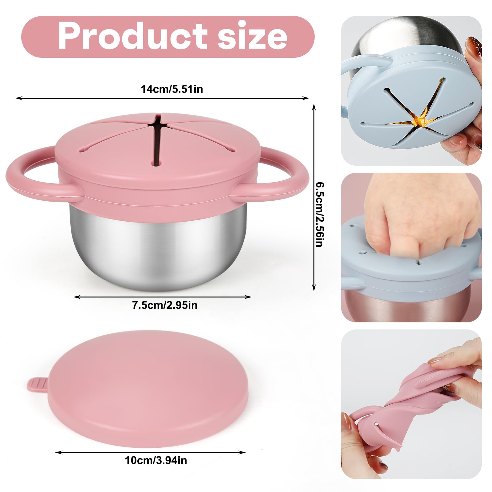 PEDFKLTU 9oz capacity snack cup supports balanced portions for toddlers.