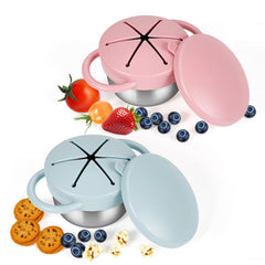 PEDFKLTU no-spill snack cup keeps snacks inside during active play.