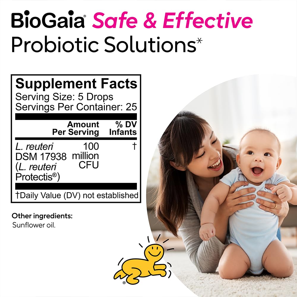 PediAct baby room scene with probiotic drops on bedside table.