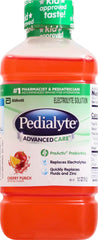 Pedialyte AdvancedCare Cherry Punch bottle supports quick hydration after activity