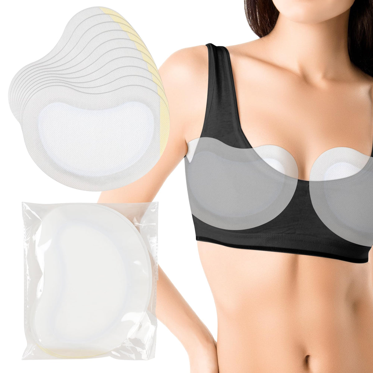 Pedobi castor-oil wrap breast pad compact view offers leak protection on the go.