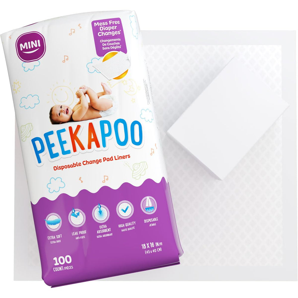 Peekapoo Mini unfolded changing pad showing soft surface for baby changes