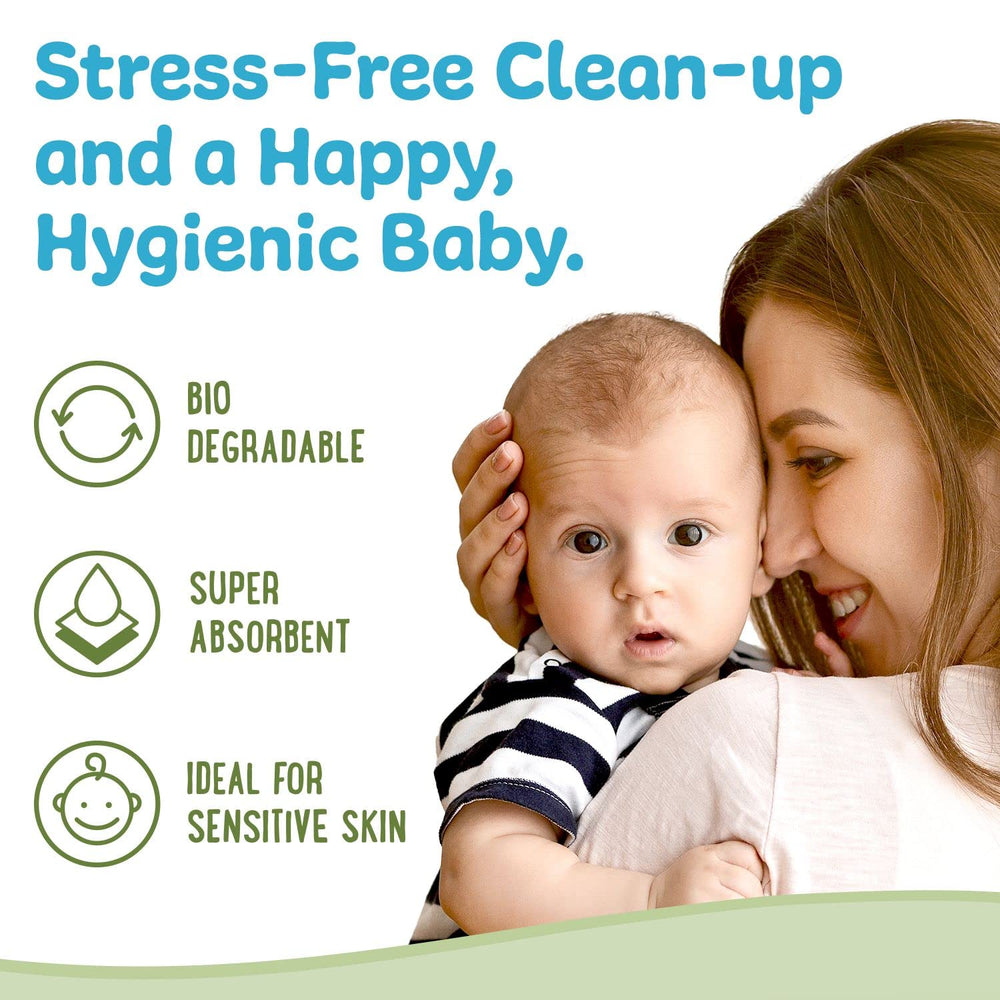 Peekapoo on-the-go baby care scene with disposable cloths for travel messes.