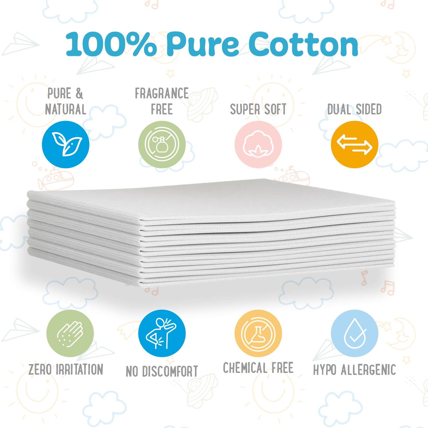 Peekapoo soft thick cotton burp cloths close-up highlighting plush absorbency.