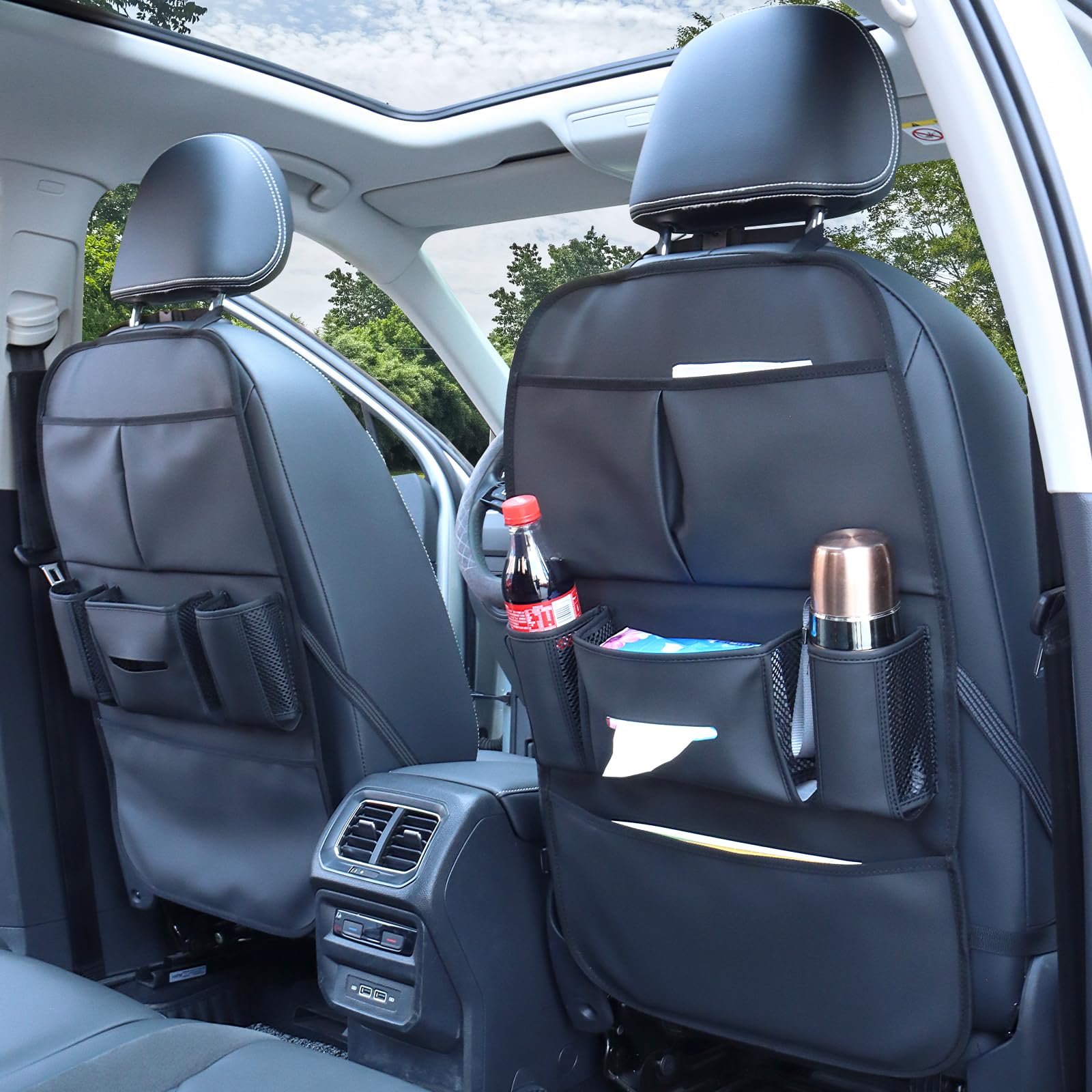 pefirst car backseat organizer durable stitching image underscores long-lasting use on trips.