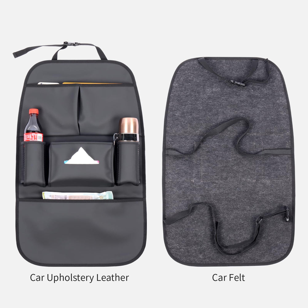 pefirst car backseat organizer water-resistant fabric highlights durable, easy-to-clean material.
