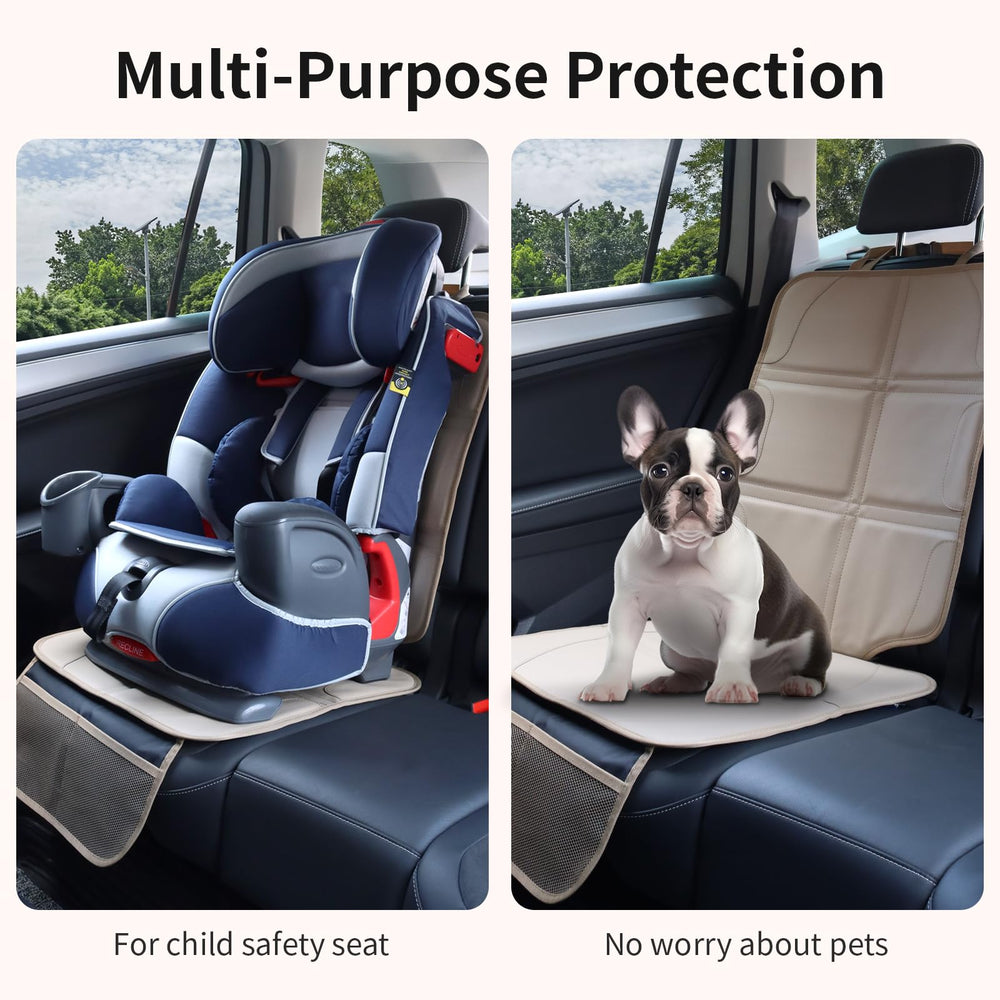 pefirst car seat protector beige A padding detail reveals 1.2 cm thick cushion.