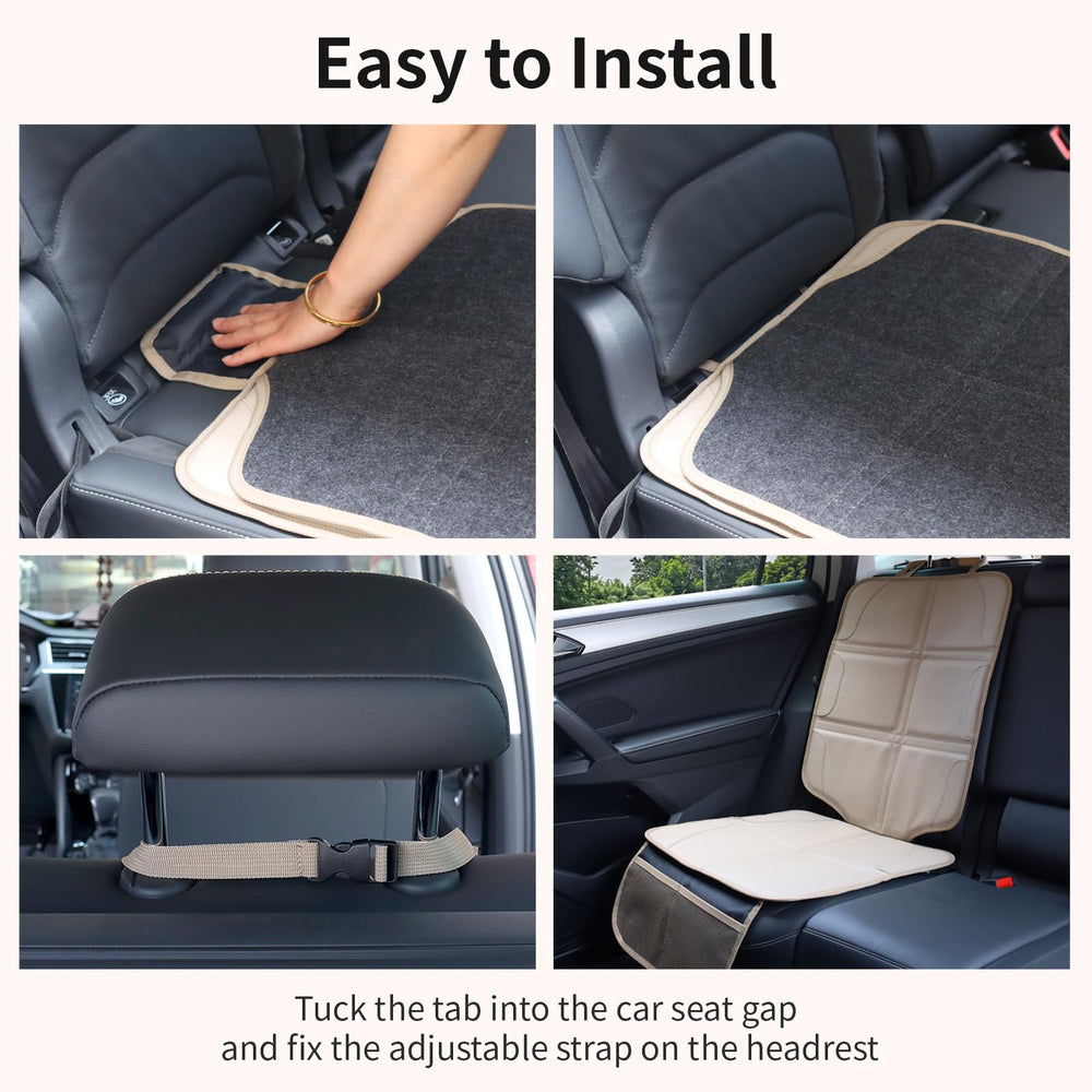 pefirst car seat protector beige A storage-friendly design for trips.